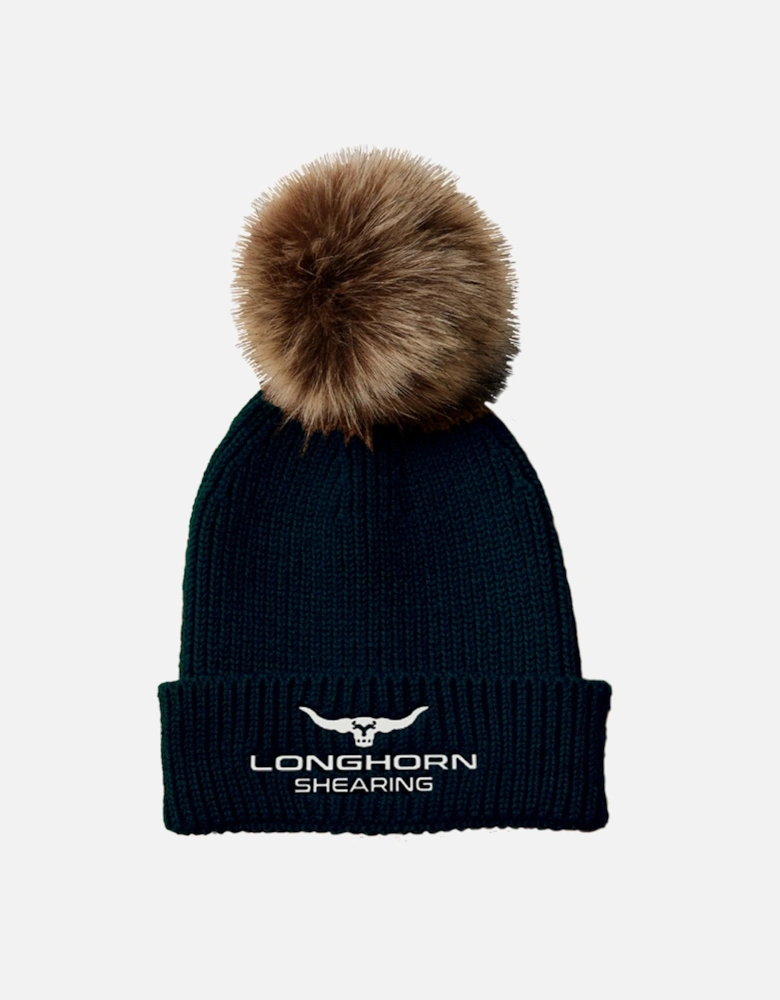 Longhorn Bobble Hat Black