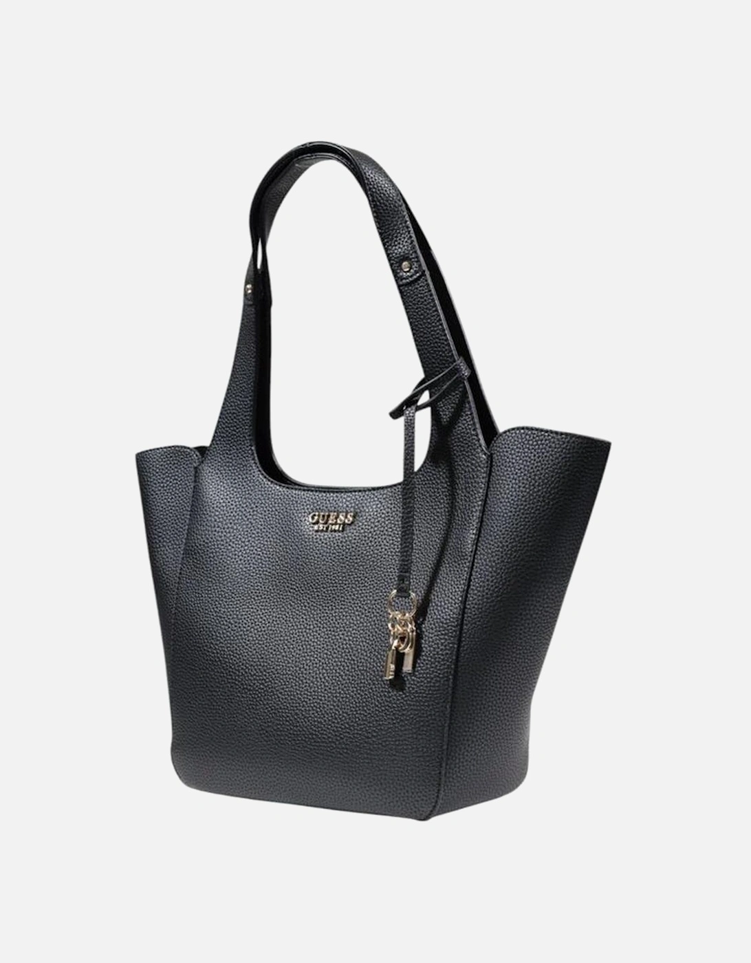 Large Polyurethane Tote Bag Women - Black Handbags