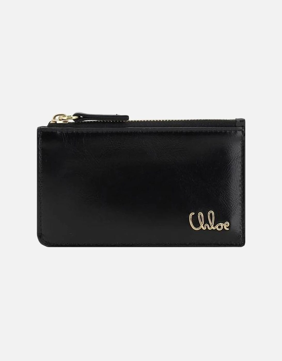 Leather Card Holder with Monogram and Card Slots Women - Black Wallets, 4 of 3