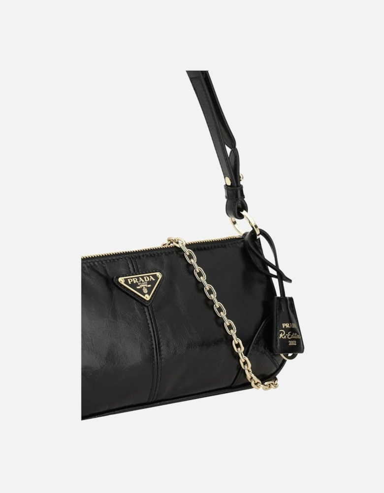 Re-Edition Leather Shoulder Bag with Removable Chain Handle Women -