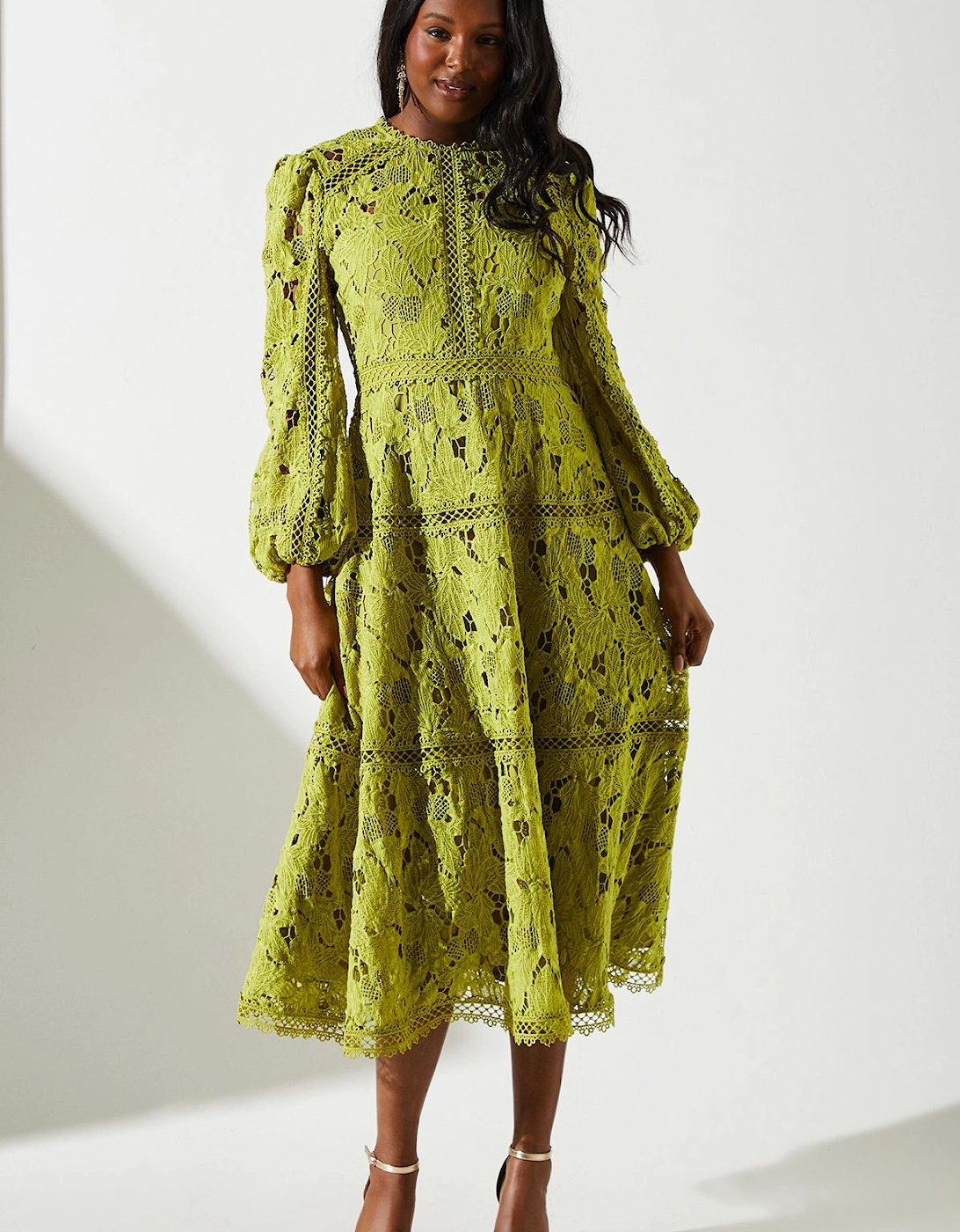 Lace Panelled Long Sleeve Dress, 6 of 5