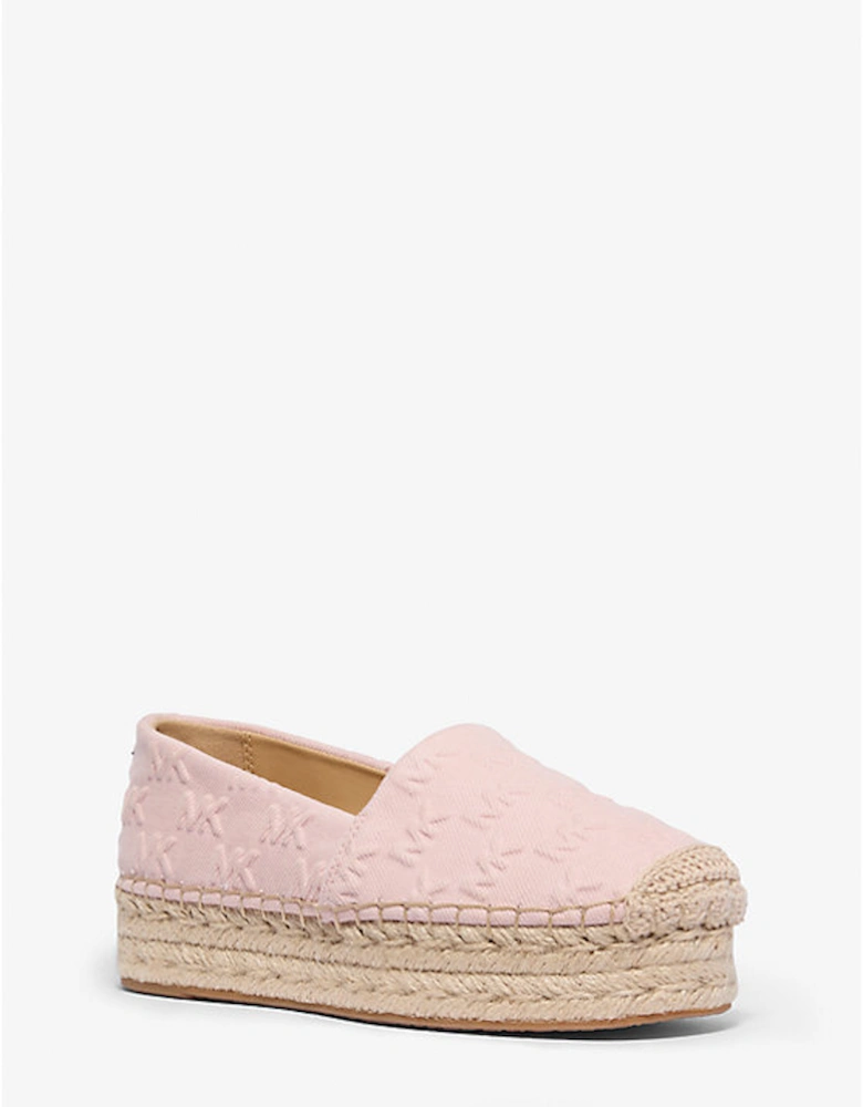 Lynn Logo Embossed Denim Platform Espadrille