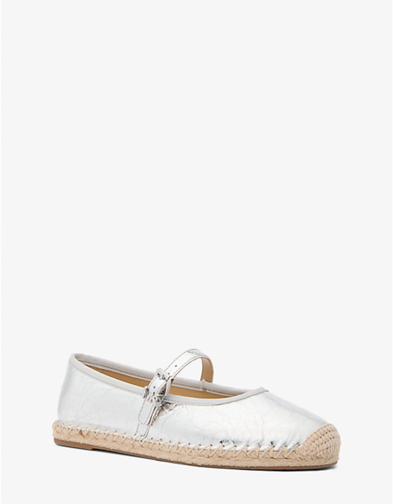 Lynn Metallic Leather Ballet Espadrille