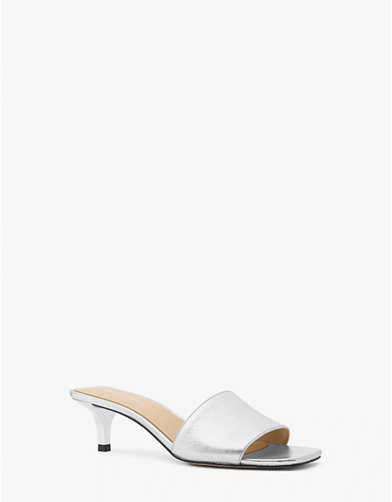 Merriam Metallic Leather Kitten Heel Sandal