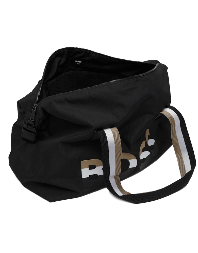 Catch 2.0 Tricolour Logo Nylon Black Weekender Bag