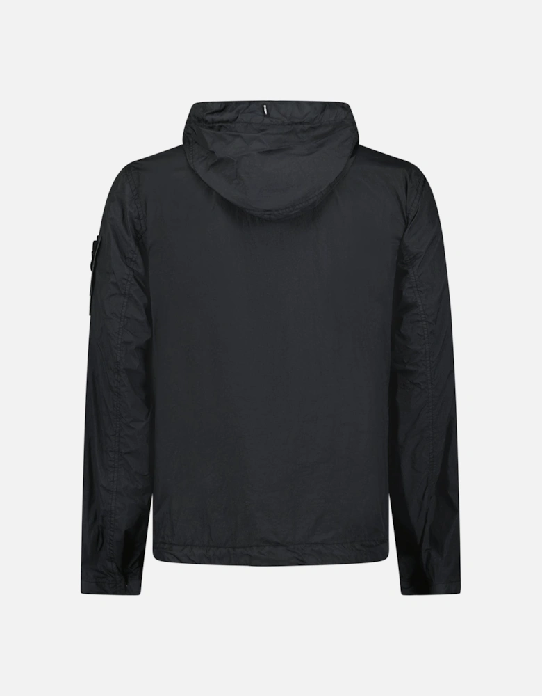 Crinkle Reps R-NY Hooded Jacket in Black