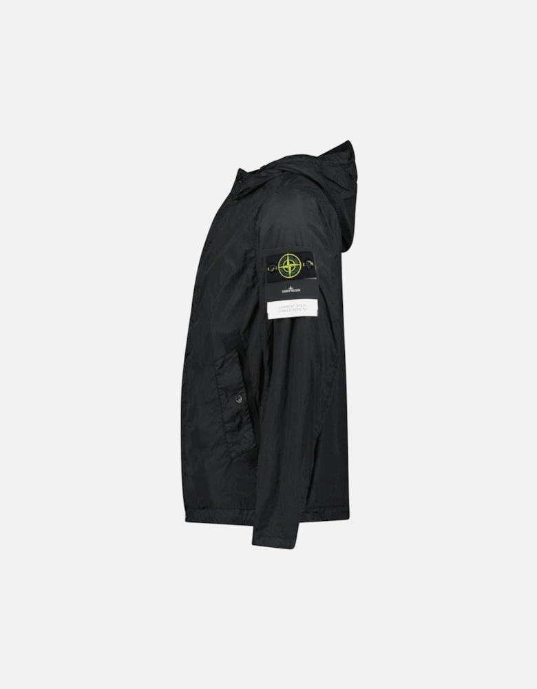 Crinkle Reps R-NY Hooded Jacket in Black