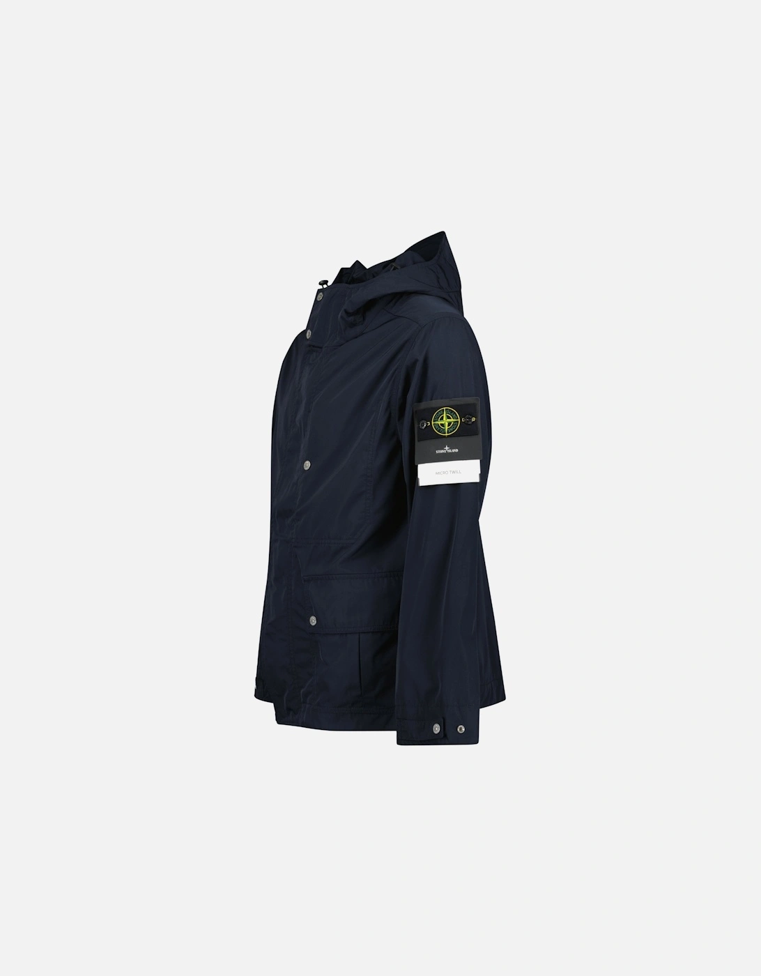 Micro Twill Hooded Jacket in Navy