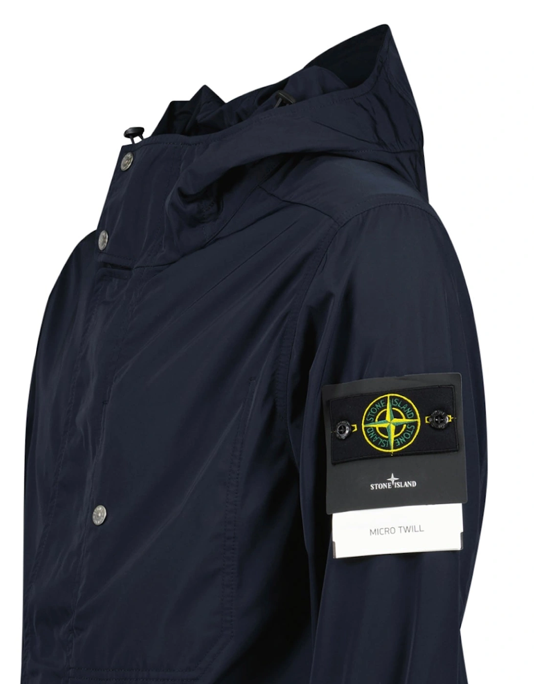 Micro Twill Hooded Jacket in Navy