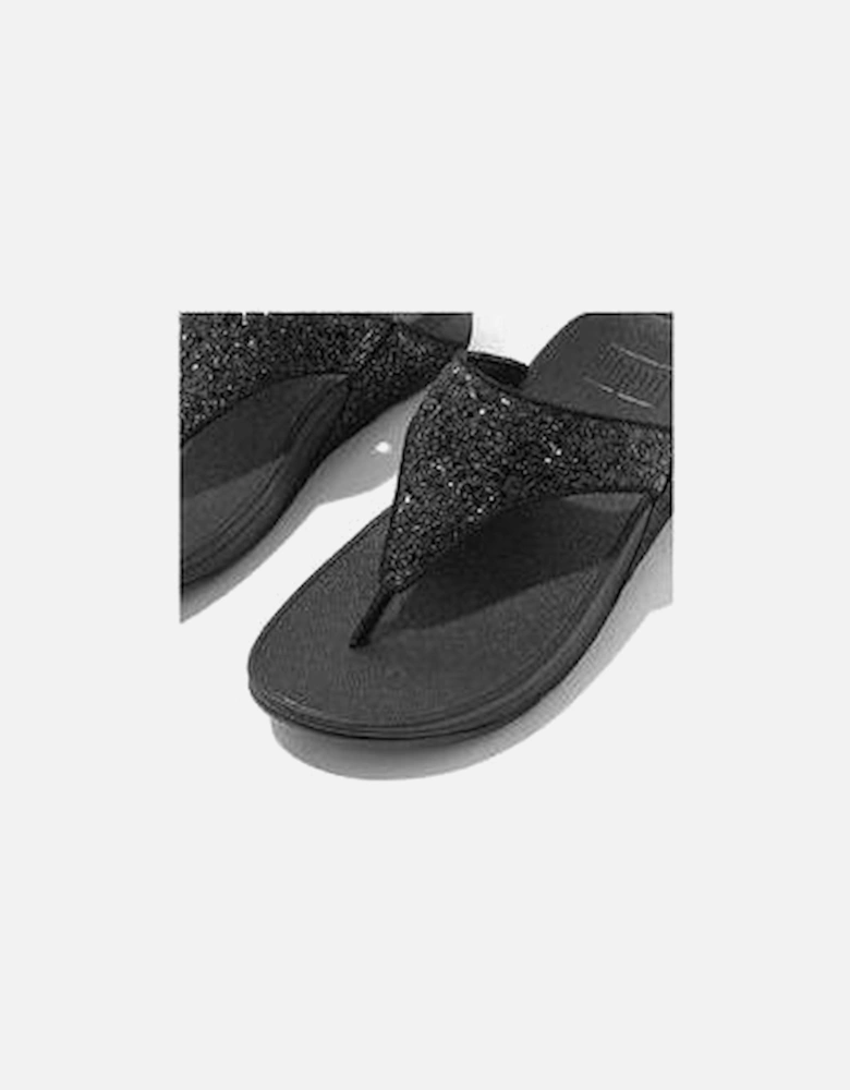 Lulu Glitter Toe Thong black glitter