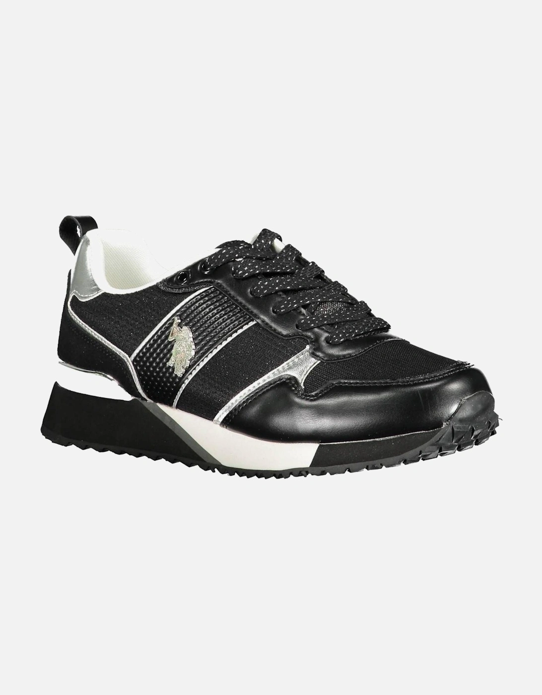 Contrasting Detail Lace-Up Sports Shoe with Memory Sole and Logo Women