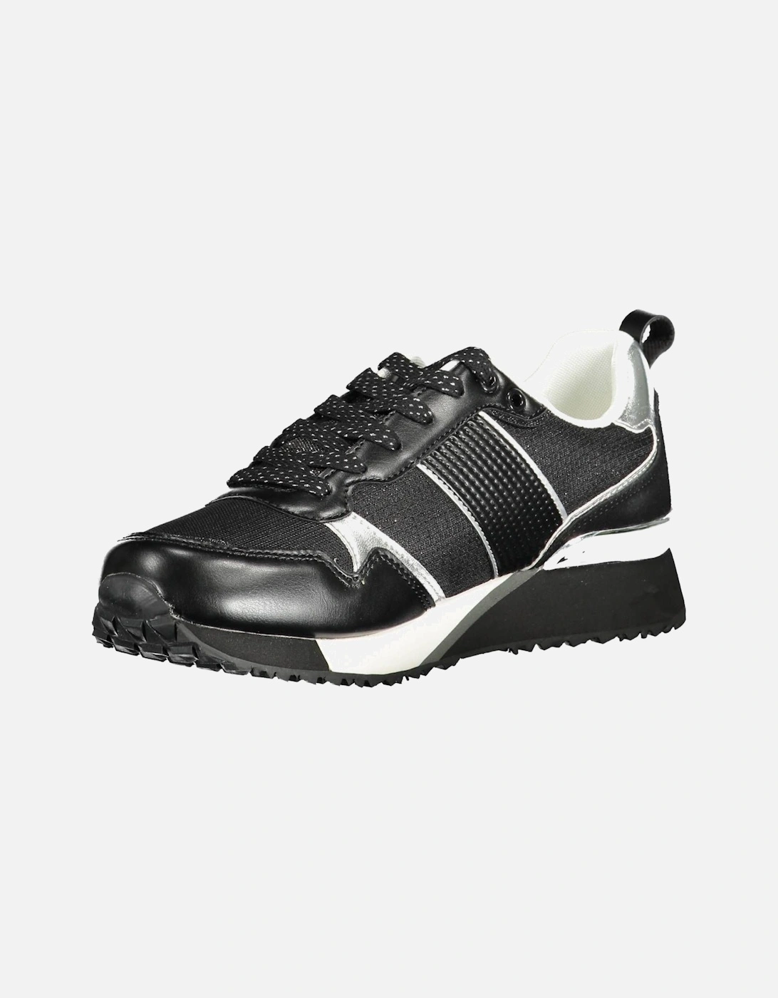 Contrasting Detail Lace-Up Sports Shoe with Memory Sole and Logo Women