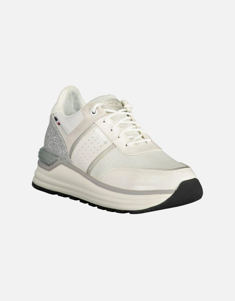 Laced Sports Shoe with Contrasting Logo and Details Women - White