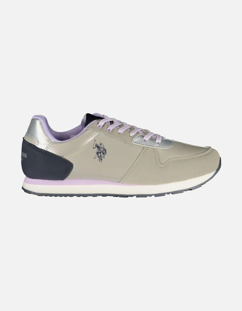 Sports Footwear with Laces and Contrast Details Women - Taupe Sneakers