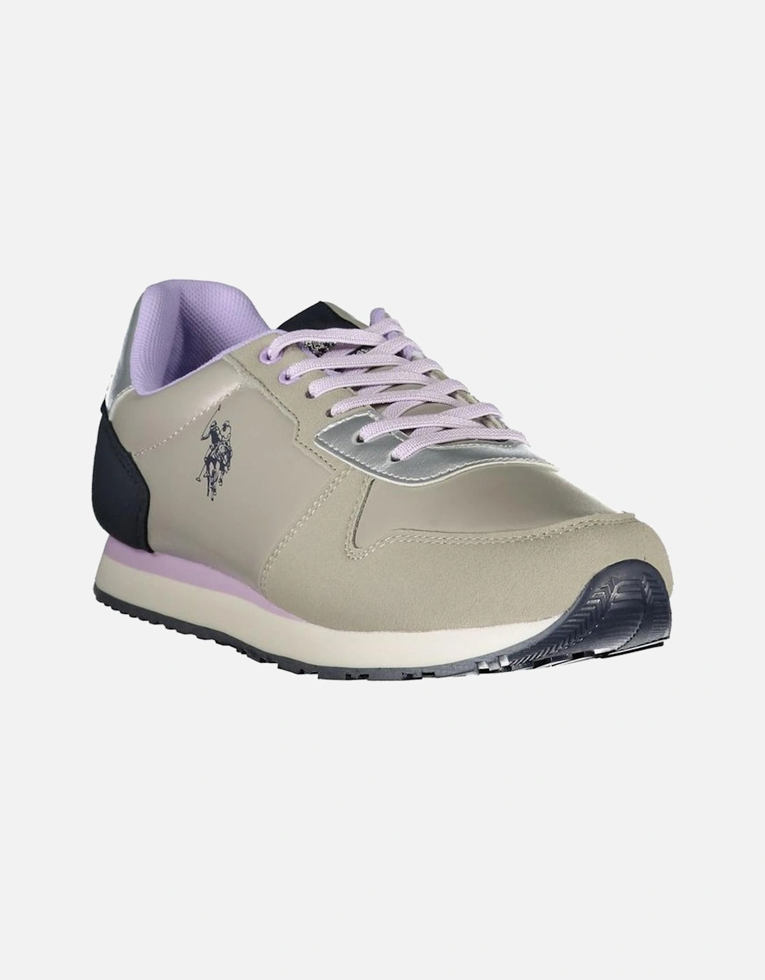 Sports Footwear with Laces and Contrast Details Women - Taupe Sneakers