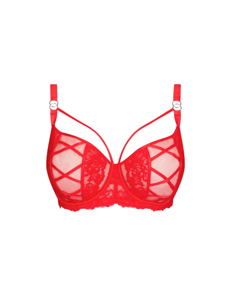 Sweet Surrender Non Pad Fuller Bust Balcony Bra - Red