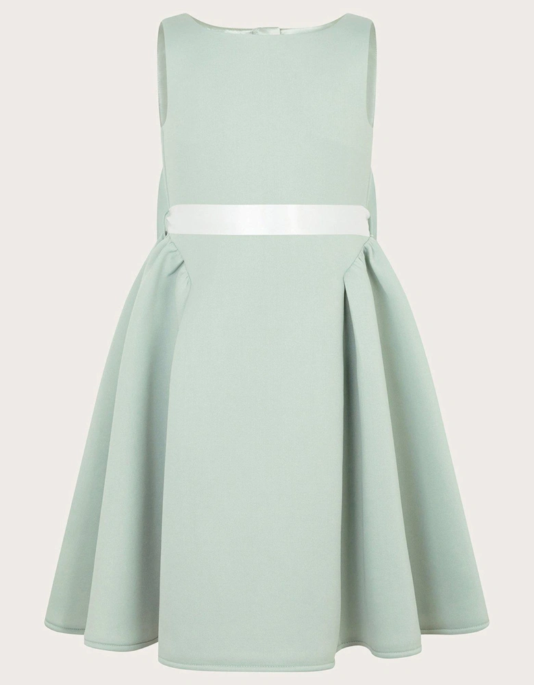 Girls Molly Scuba Bridesmaid Dress - Sage