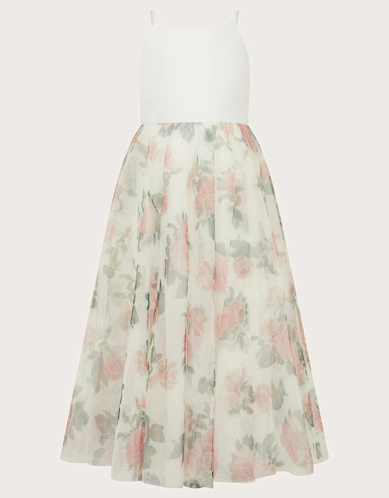 Girls Alice Rose Maxi Dress - Ivory