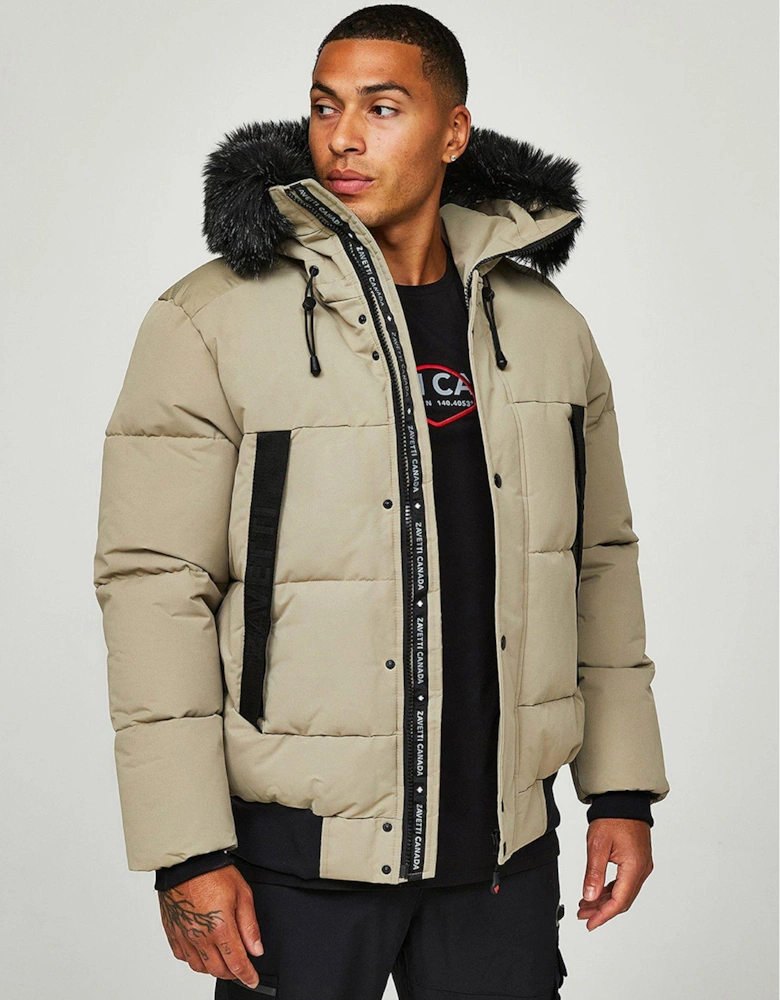 Aylmer Bomber Parka Coat - Silver Sage