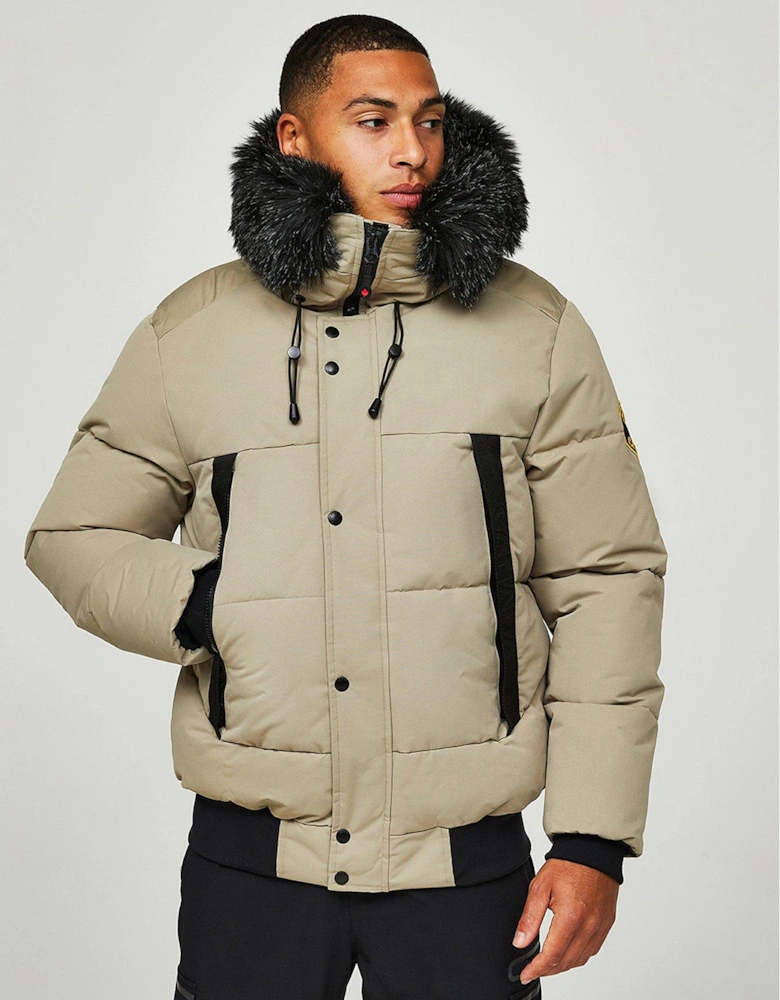 Aylmer Bomber Parka Coat - Silver Sage