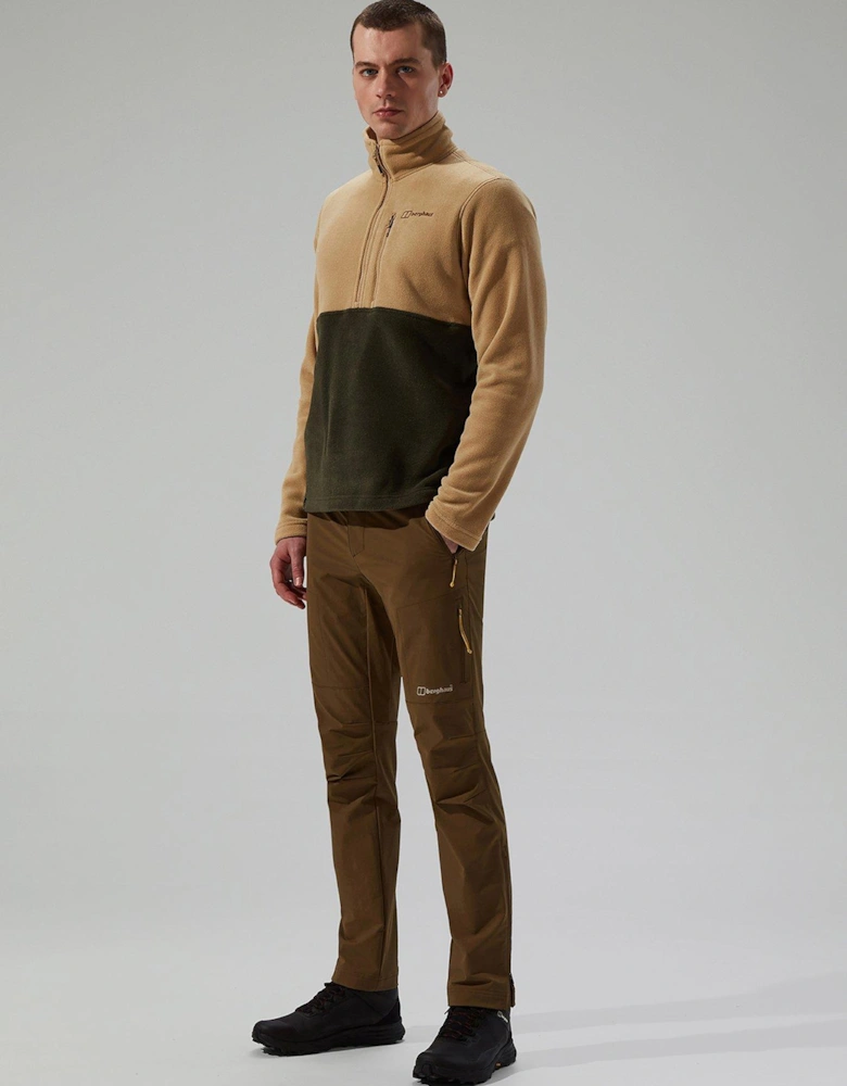 Mens Prism Colour Block Half Zip Fleece - Beige