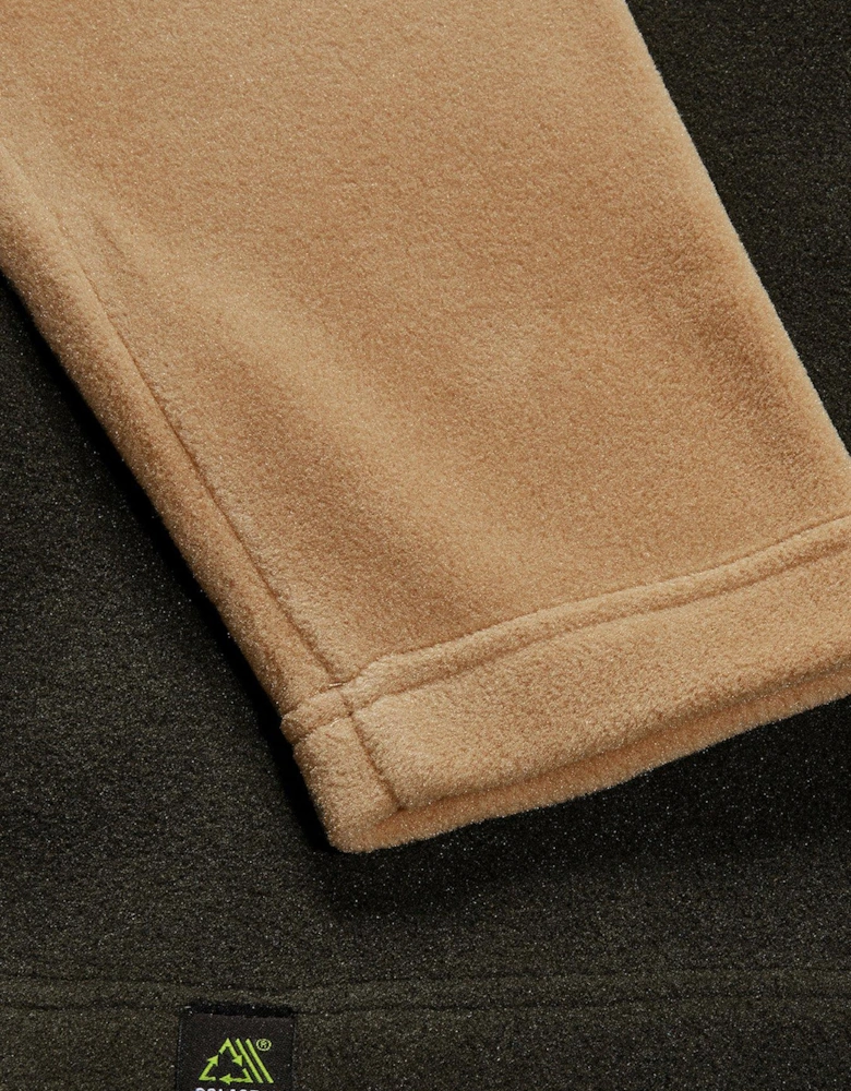 Mens Prism Colour Block Half Zip Fleece - Beige