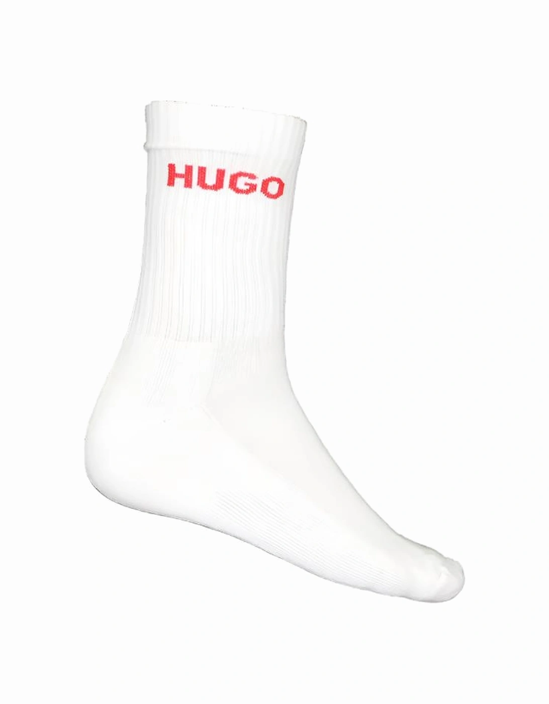 6-Pack Logo Ribbed Sports Socks, White/Black