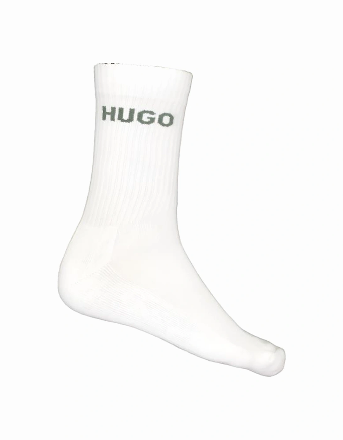 6-Pack Logo Ribbed Sports Socks, White/Black