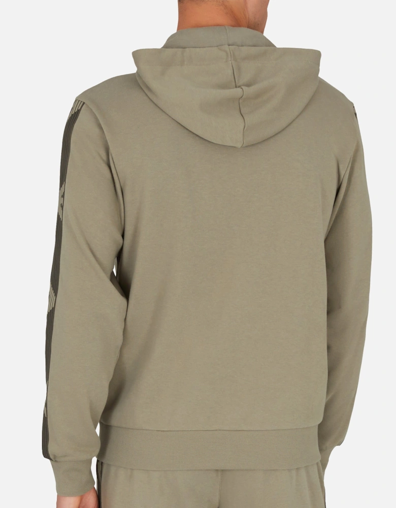 Lounge Woven Tape Hooded Sweatshirt Khaki Green