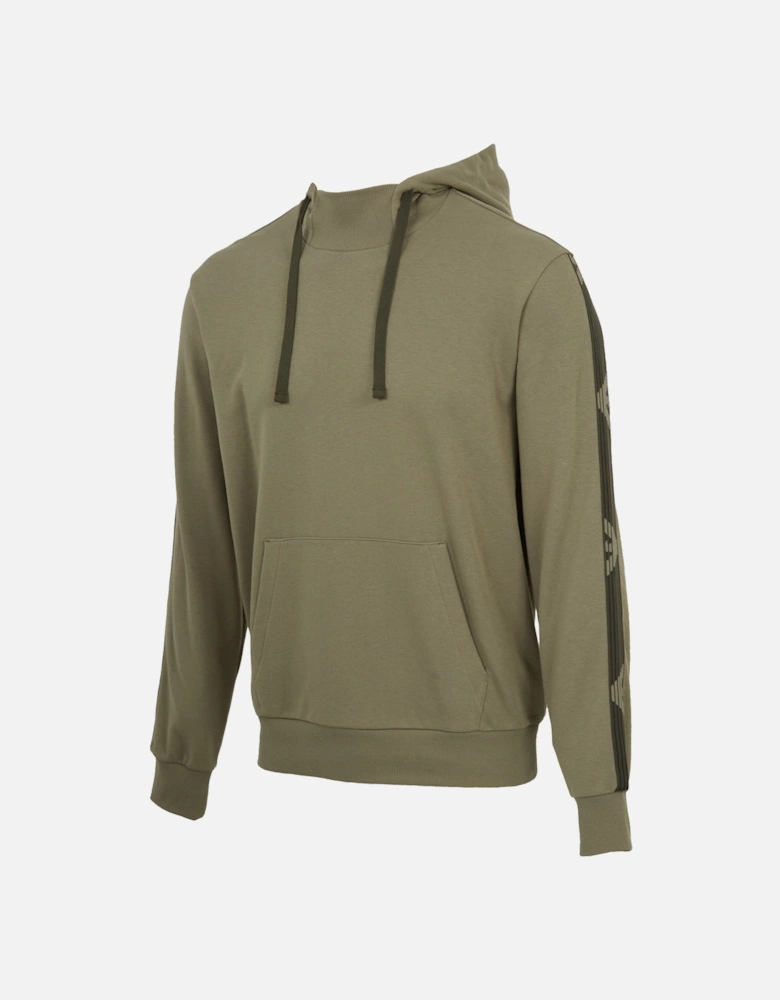 Lounge Woven Tape Hooded Sweatshirt Khaki Green