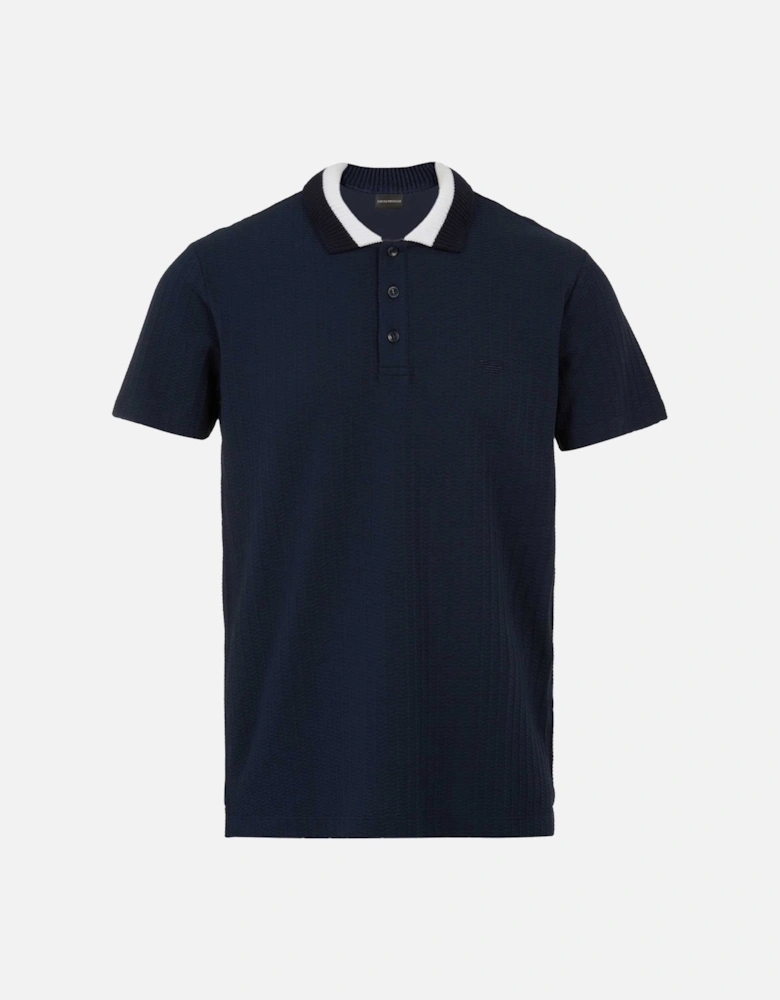 Lounge Waffle Polo Shirt Armani Blue