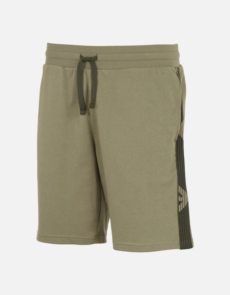 Lounge Woven Tape Jersey Shorts Khaki Green