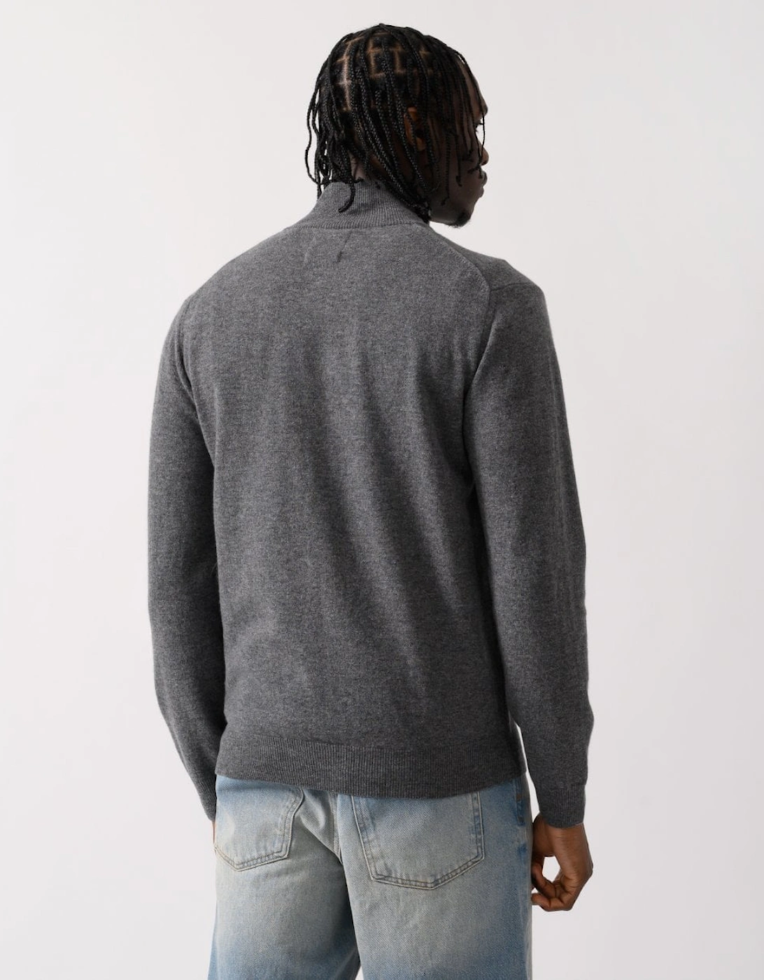 Mens Superfine Lambswool Full Zip Cardigan