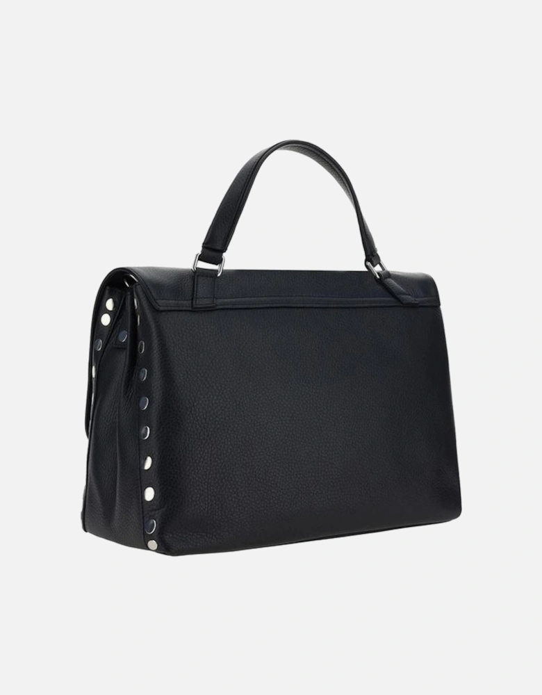 Calfskin Daily Postina Bag with Swivel Hook Closure Women - Black