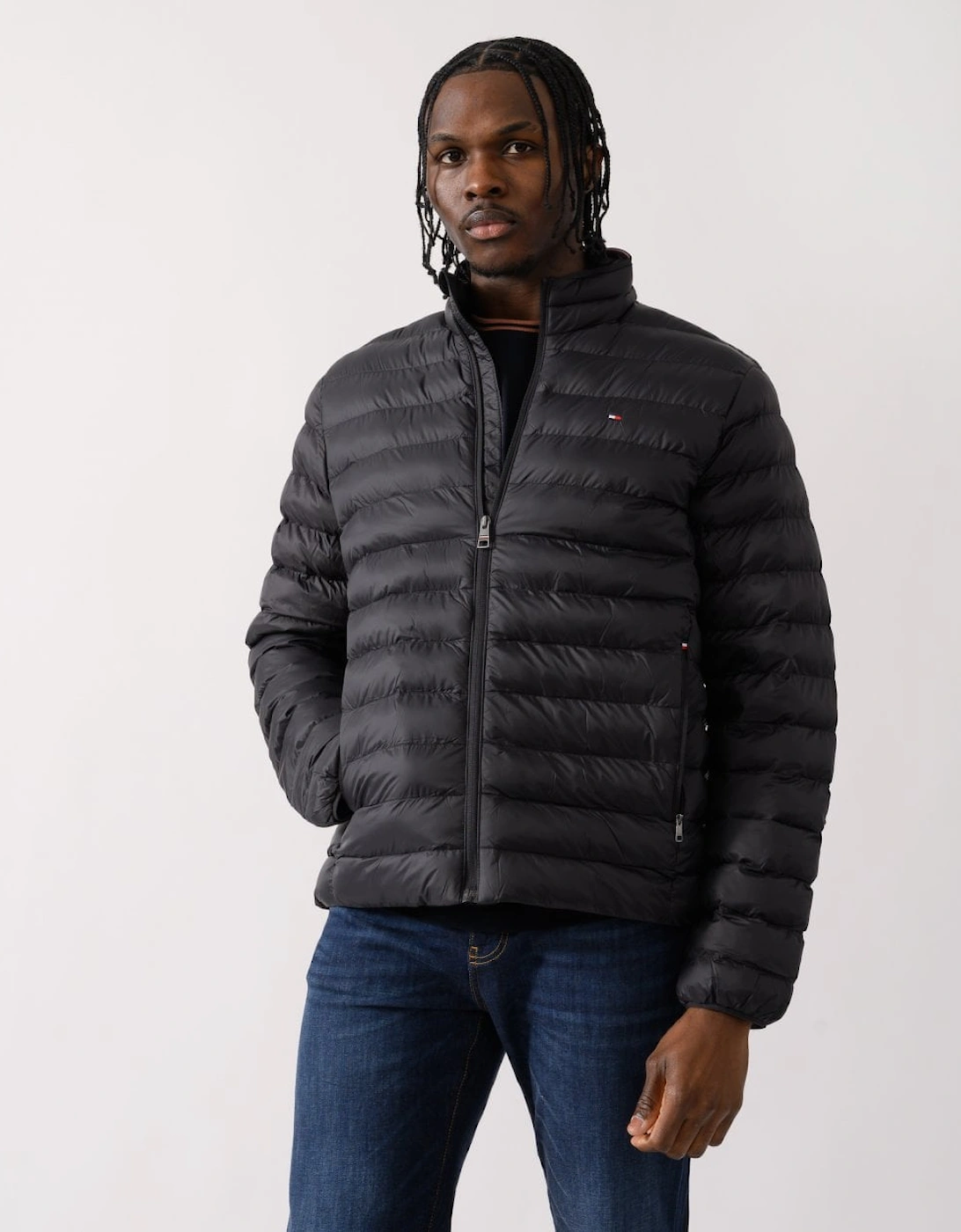 Tommy Hilfiger Men's Black Core Packable Recycled Jacket - - Size: 38/Regular