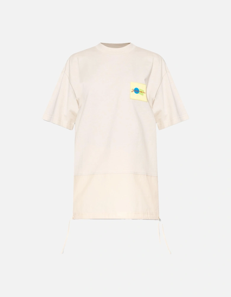 Noli Patch Logo T-Shirt in Beige