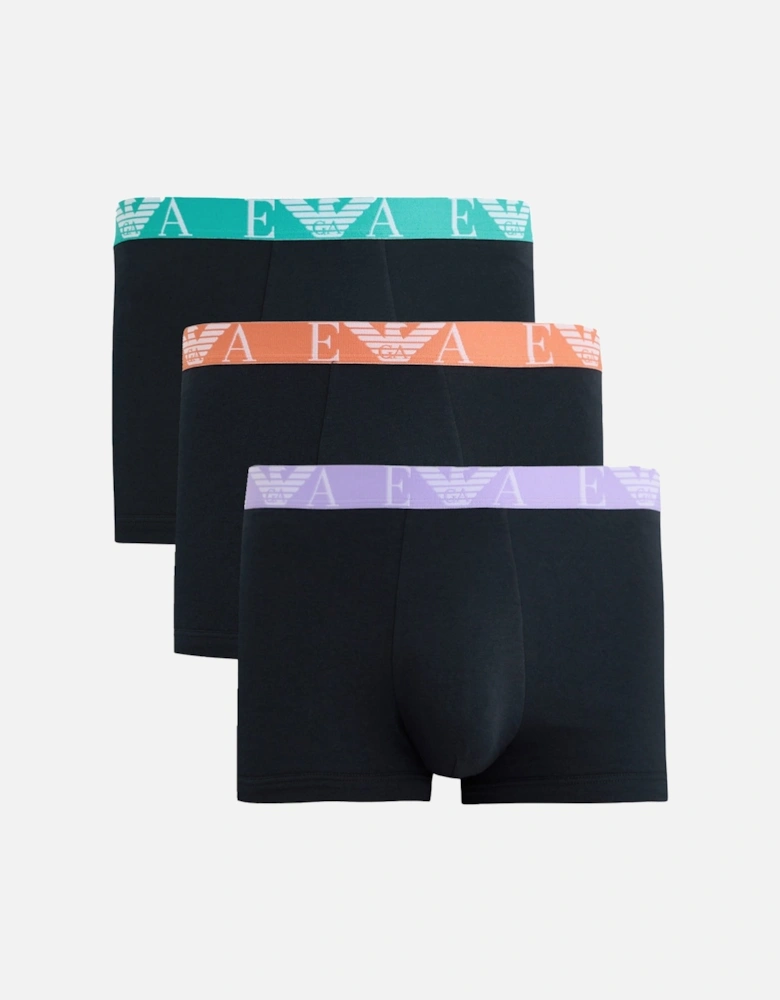 Stretch Cotton Logo 3 Pack Boxers Armani Blue