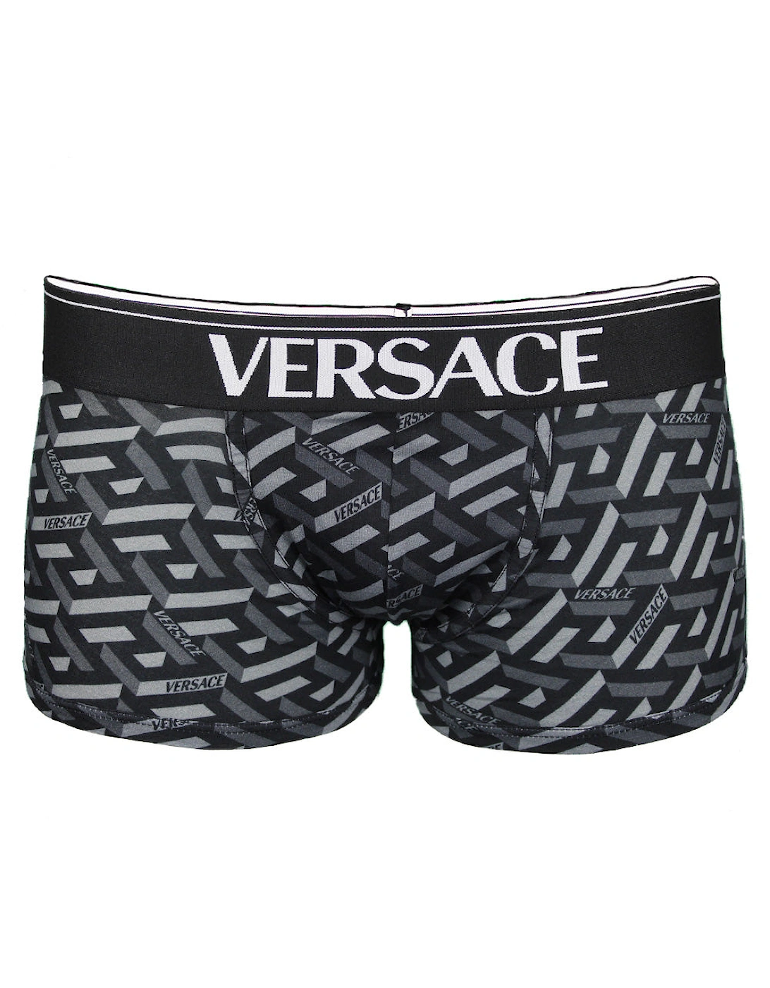Optical Monogram Logo Print Low Rise Boxer Trunk, Black/grey, 5 of 4