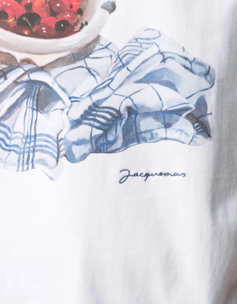 Jacquemes Cerises Printed T-Shirt in White