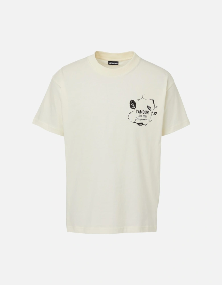 L'Amour Printed T-Shirt in Off White