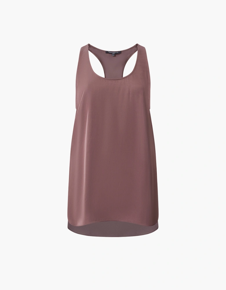 Sera Satin Tank Top Walnut Brown