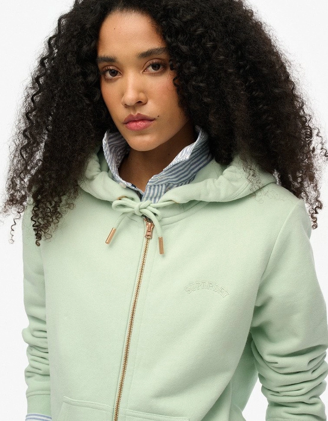 Women's Essential Logo Ziphood HB Hoodie Surf Spray Green