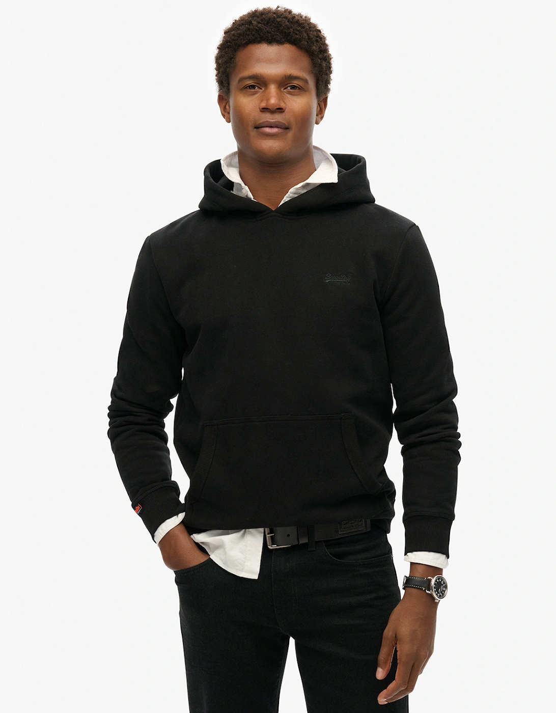 Superdry Men's Black Essential Logo Hoodie Hb - : Regular/40 Large