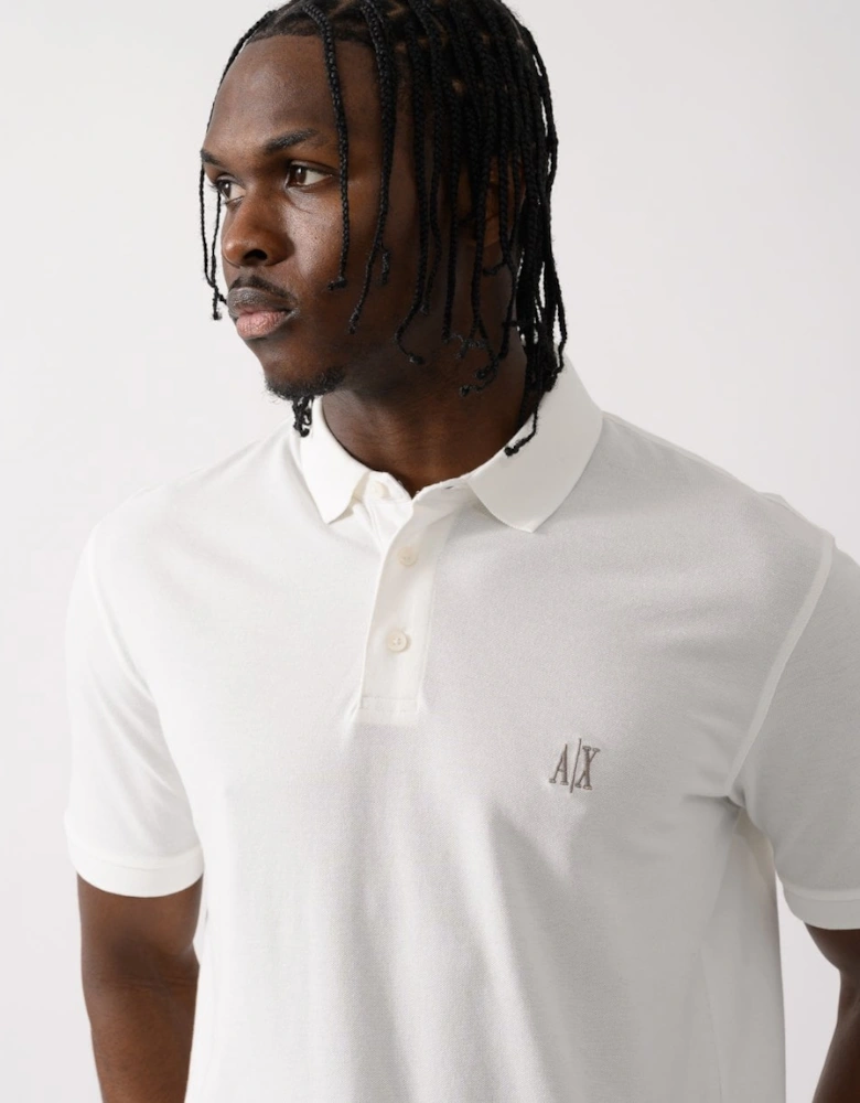 Mens Embroidered A|X Monogram Short Sleeve Polo Shirt