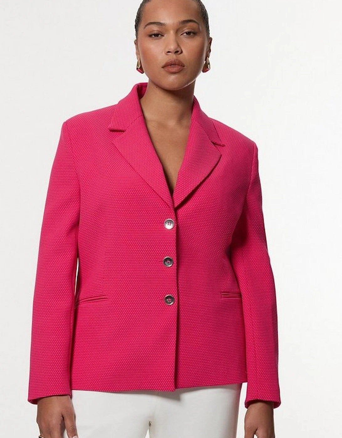 Plus Size Tailored Textured Single Breasted Jacket, 5 of 4