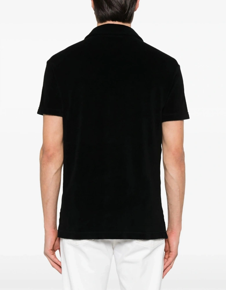 Luxury Towelling Polo Black