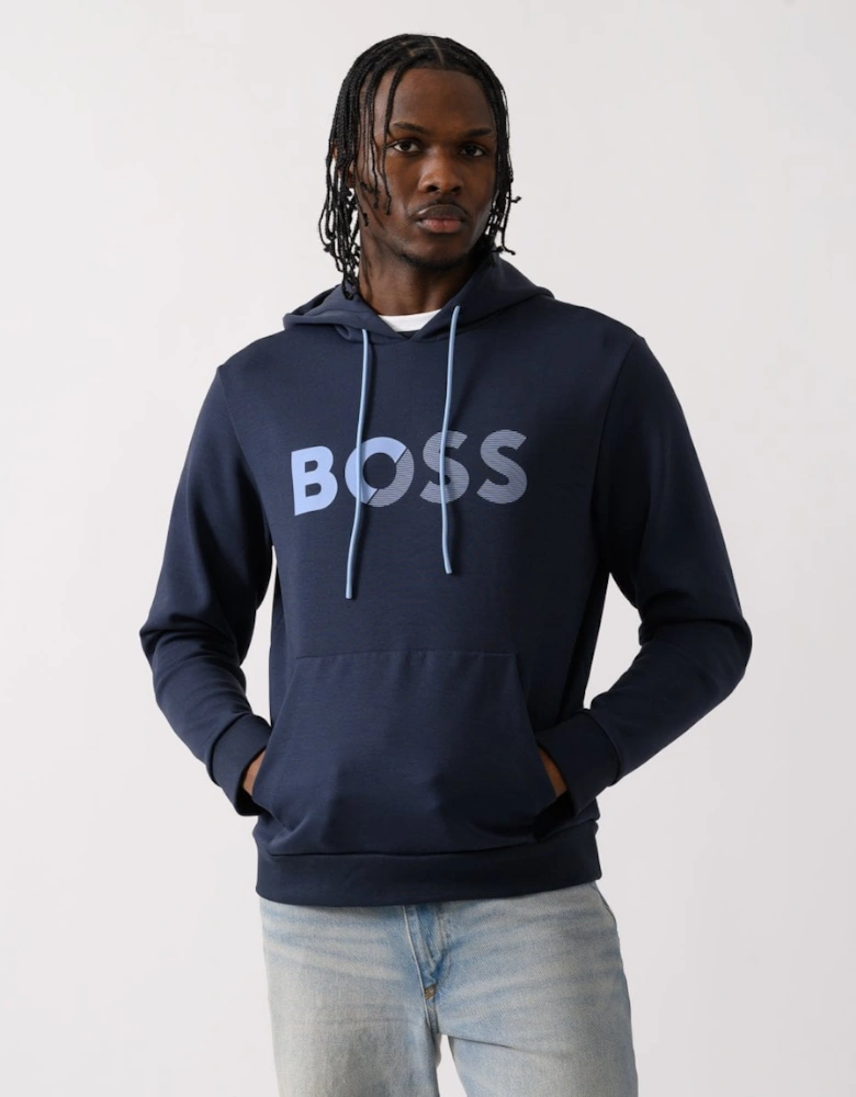 BOSS Green Soody Tape Mens Pullover Hoodie with Logo