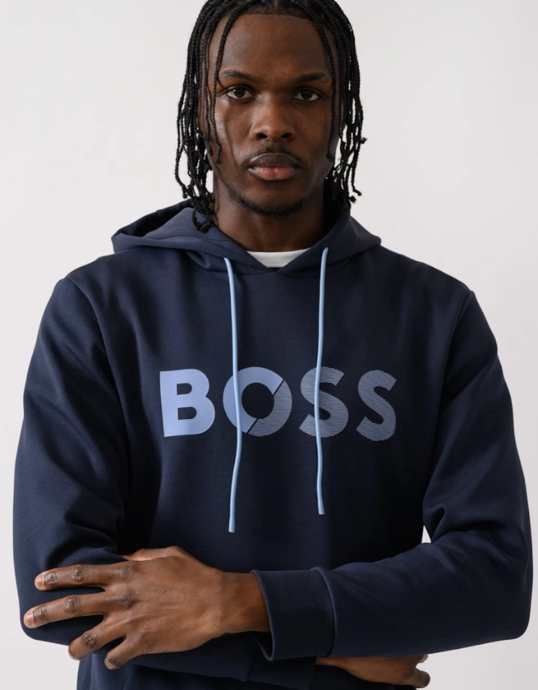 BOSS Green Soody Tape Mens Pullover Hoodie with Logo