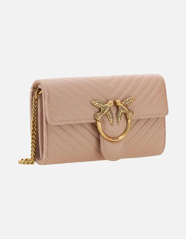 Calfskin Love One Shoulder Wallet with Chain Strap Women - Multicolor