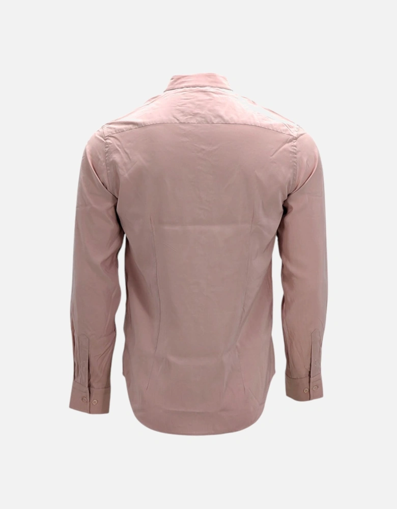 Mens Casual Band Collar Shirt Long Sleeve Solid Colour Stand Collared Quick Dry